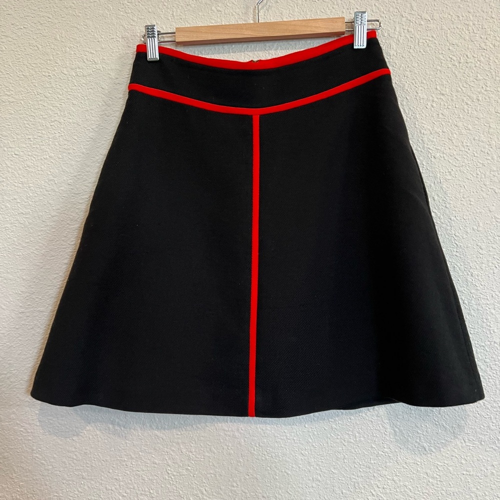 Paule Ka Paris skirt black with red trim lined size 8